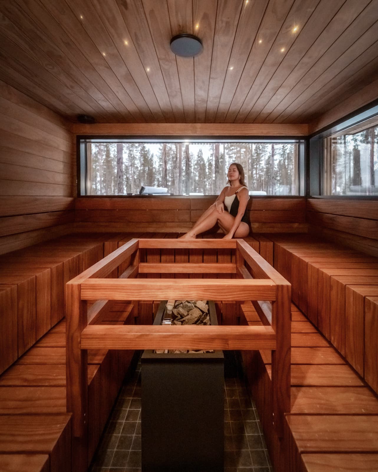 Interior de la sauna