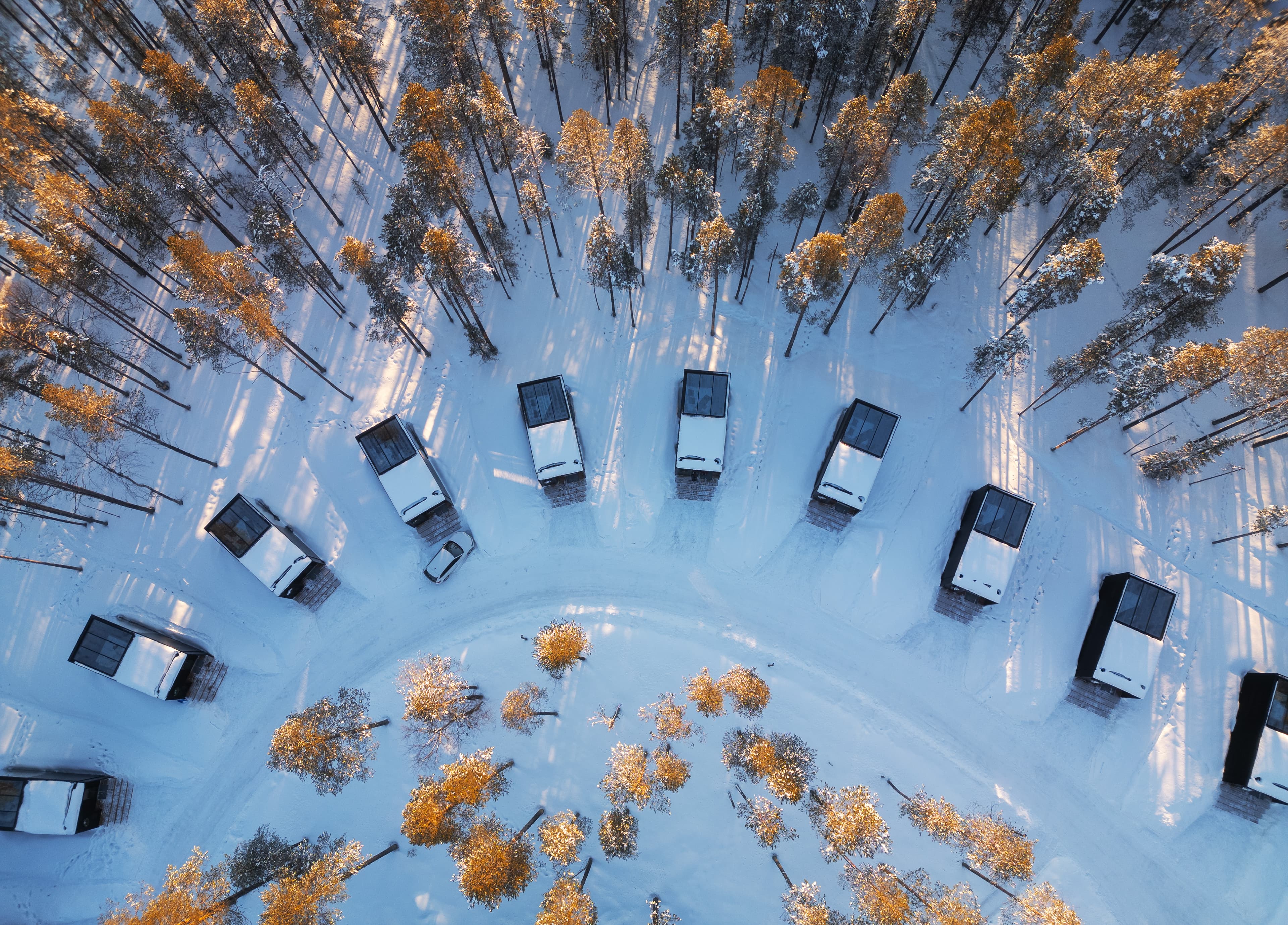Mirror igloos above